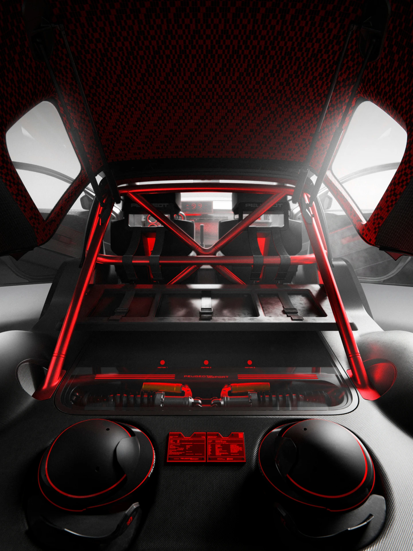 PEUGEOT E-T16 Concept, partie arrière ouverte.