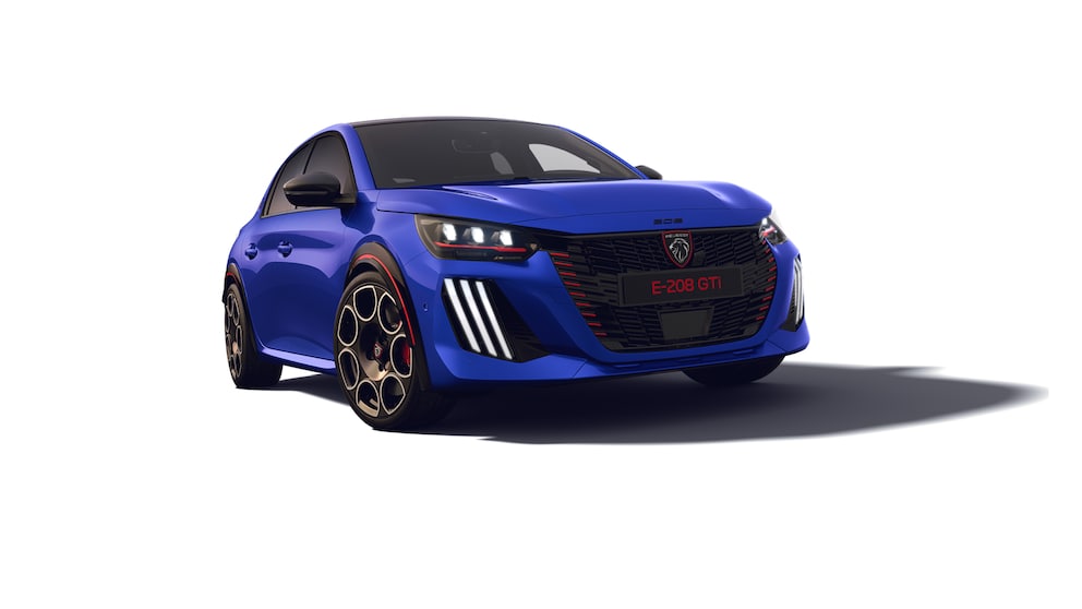 Peugeot E-208 Gti en Bleu Miramar