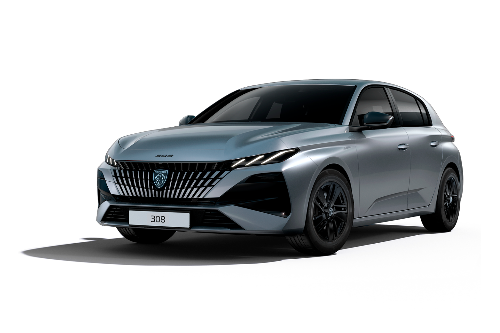 Peugeot 308 Style gris clair vue de face en trois quarts