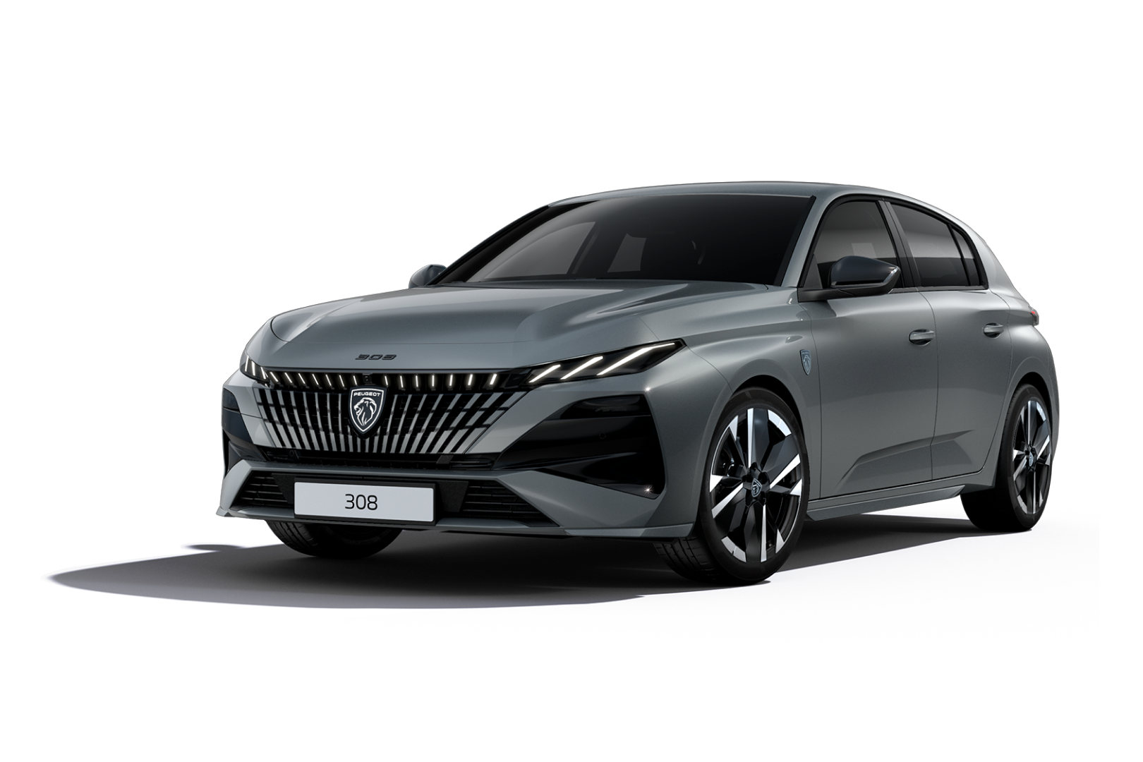 Peugeot 308 GT Exclusive grise vue de face en trois quarts