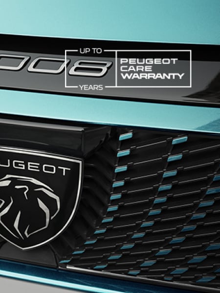 Calandre 3008 avec le logo de la Garantie PEUGEOT CARE